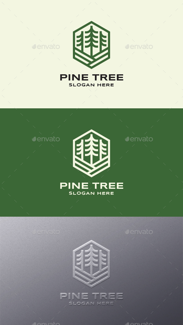 Pine Tree Badge Logo Template