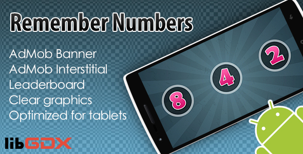 Remember Numbers with AdMob and Leaderboard
