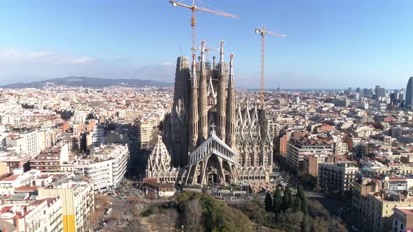Sagrada Familia Church. Barcelona, Spain 4k