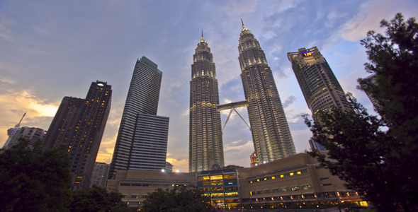 Slow Clouds Above Kuala Lumpur Skyline Timelapse