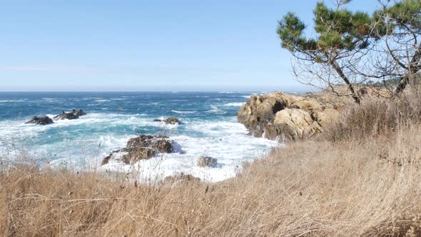 Rock Crag of Cliff Ocean Beach Point Lobos California Coast