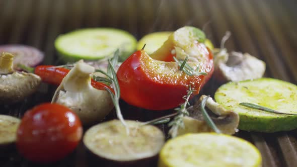 Adding Herbs and Oil to Vegetables