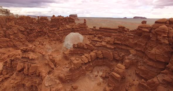 Drone Shot Over the Landscape, Covered with Sandstone Goblins and Formations.