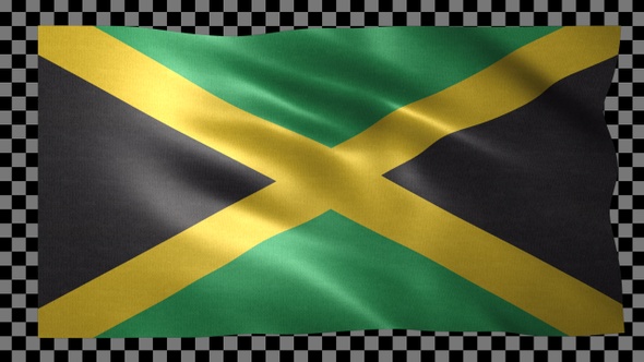 Jamaica waving flag looped