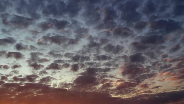 Clouds Move Quickly in Evening Across Sky