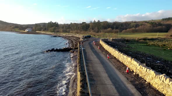 Coastal Road Next to the Atlantic in Mountcharles in County Donegal  Ireland