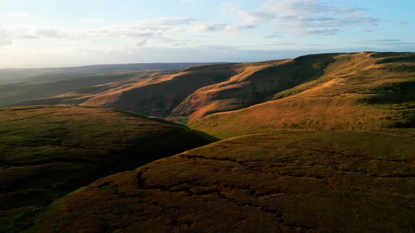Sunset Over Snake Pass in the Peak District National Park  Travel Photography