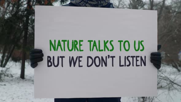 Poster, Protect Nature, Planet, People From Climate Change, One Person Protest