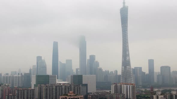 Guangzhou Cityscape Rain Clouds