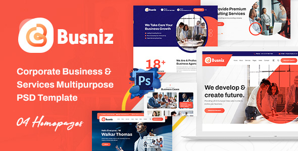 Busniz - Corporate Business & Services Multipurpose PSD Template