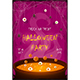 Halloween Party Banner with Orange Potion in Cauldron with Eyes and Spiders - GraphicRiver Item for Sale