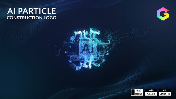 AI Particle Construction Logo Reveal