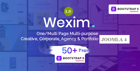 Wexim - One & Multi Page Parallax Joomla 4 Template
