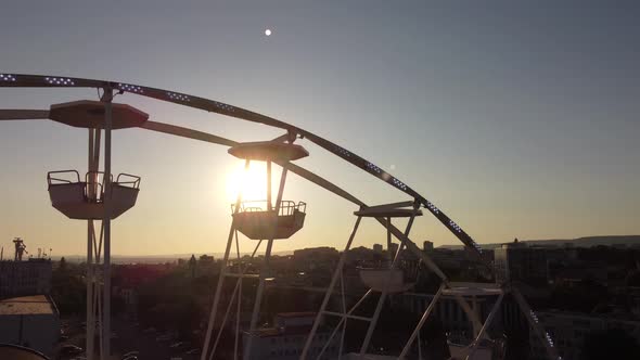 Ferris Wheel Close Up at Sunset