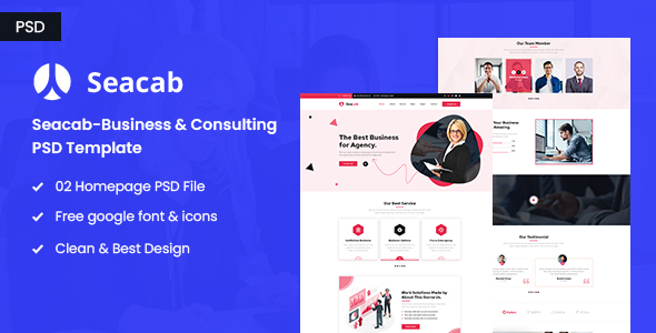 Seacab-Creative Agency PSD Template – 0 Sold!