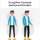 Young Man Character Gesture and Emotion - GraphicRiver Item for Sale