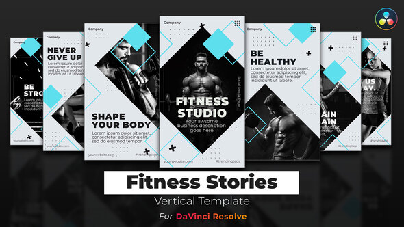 Fitness Stories | DaVinci Resolve Template | Vertical