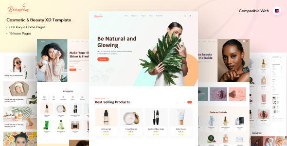 Boomrom – Cosmetic & Beauty Shop Adobe XD Template