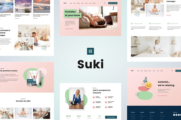 Suki - Meditation Channel Elementor Template Kit