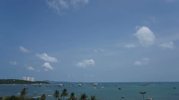 Beautiful tropical beach sea ocean with blue sky and white cloud