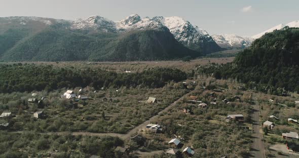 Slow motion, Drone footage in 120 fps slog-2 in the mointains city chillan in Chile