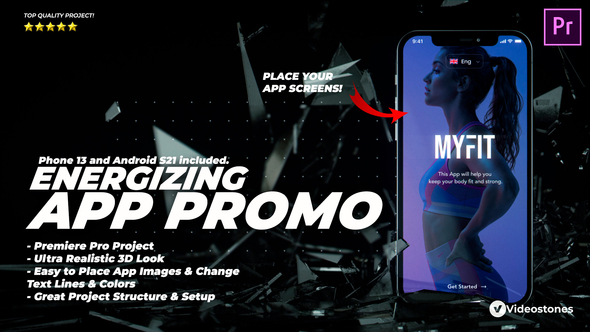 Energizing App Promo - Dynamic & Stylish Mobile App Demonstration Video Premiere Pro