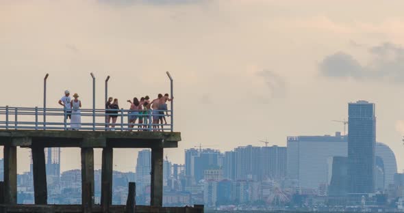 Amazing timelapse of Batumi city skyline from Green Cape. summer 2020