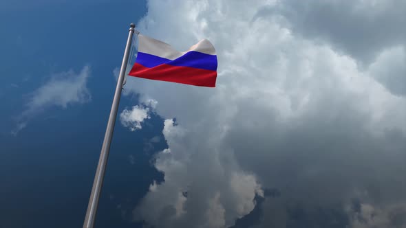 Russian Flag Waving 4K