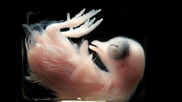 Formed Quail Embryo in the Flask
