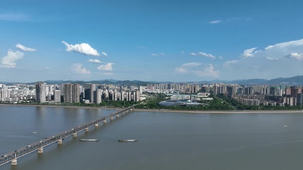 Panoramic  city skyline in Hangzhou china