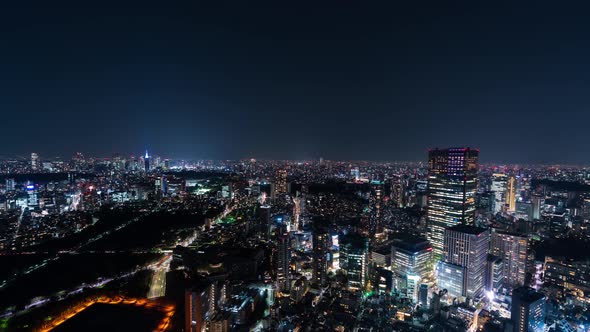 time lapse of Tokyo city at night, Japan