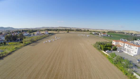 Amazing Aerial Shot of Rural Area Made With Quadrocopter. Beautiful Landscape