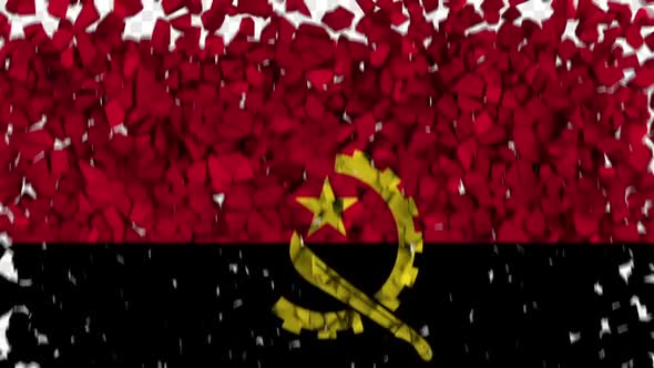 Angola Flag Breaking Rocks Transition