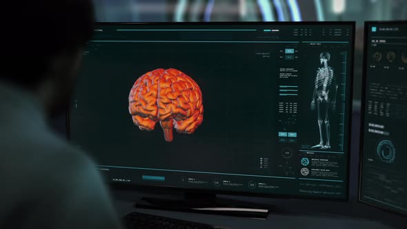 X-ray Scanner Interface Detects Cancerous Head Illness In Human Patients Brain