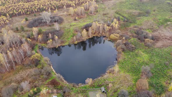 A small lake on the edge of the village