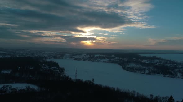 Aerial View of the Winter River