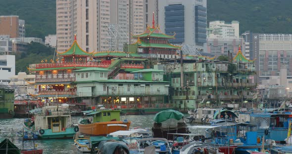 Hong Kong harbor port in aberdeen