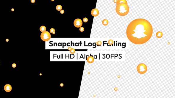 Snapchat Logo Icon Falling with Alpha