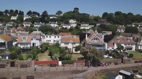 Aerial view of Budleigh Salterton. Jurassic Coast, East Devon Area of Outstanding Natural Beauty, En