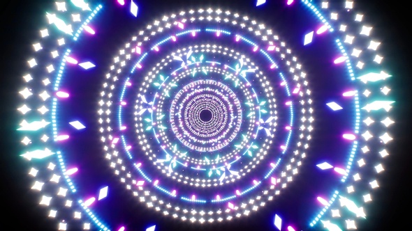 Abstract Neon Particles Glitter Vj Tunnel Loop 4K