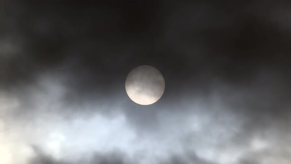 Sun Behind Variable and Mixed Clouds Movements in the Sky alt