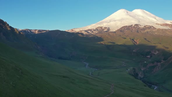 Mount Elbrus at Sunrise Caucasus Mountains