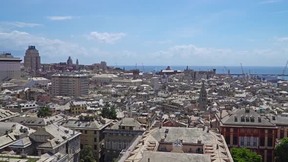 Aerial View of Old Town Genoa