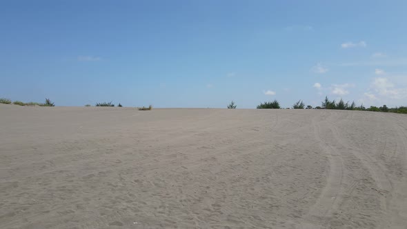 Aerial view of sand dunes in Yogyakarta, Indonesia