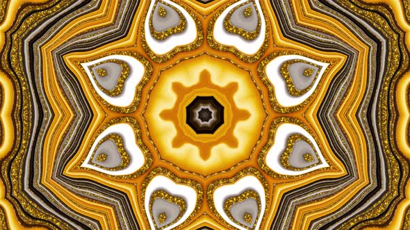 Mandala Kaleidoscope Gold Floral Background