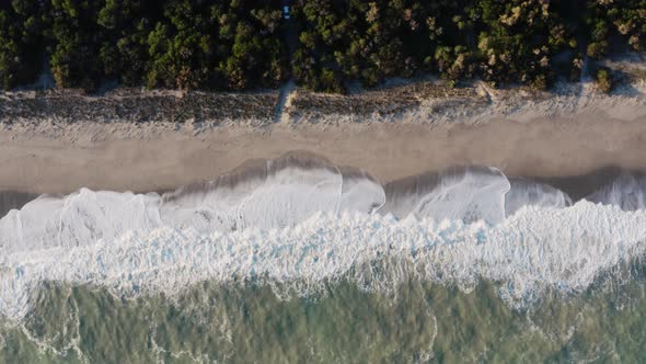 Vertical aerial ocean and coast