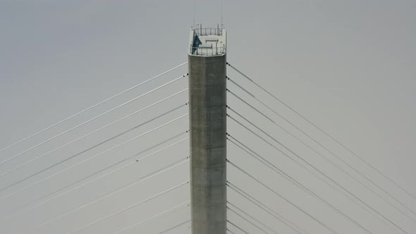 Aerial View of the Top of the Pylons of the Russian Bridge