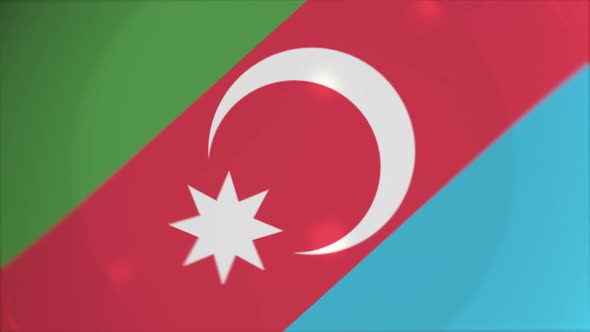 National Flag of Azerbaijan on the Plate