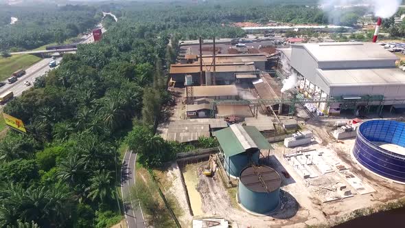 Aerial - Malaysia's Palm Oil Factory (Kilang Kelapa Sawit)