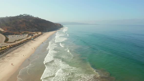 Aerial View of the Coastline Beach in San Diego in California By the Pacific